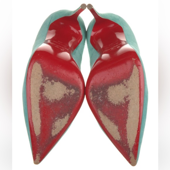 Christian Louboutin Light Blue Suede So Kate Pumps - Picture 4 of 5
